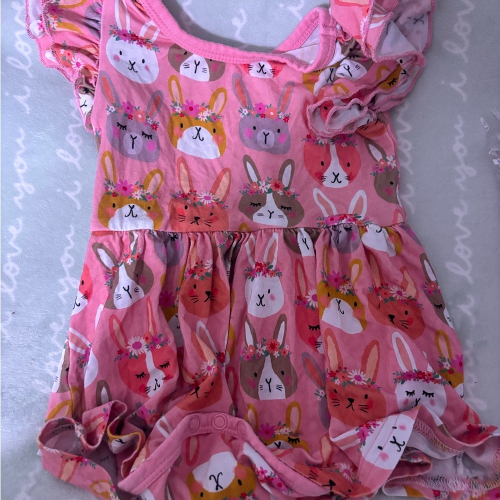 Little sleepies boho bunnies twirl dress